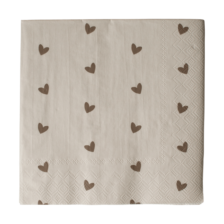 Heart paper 餐巾纸 33x33 cm 20件装 - 褐色-米色 - DBKD