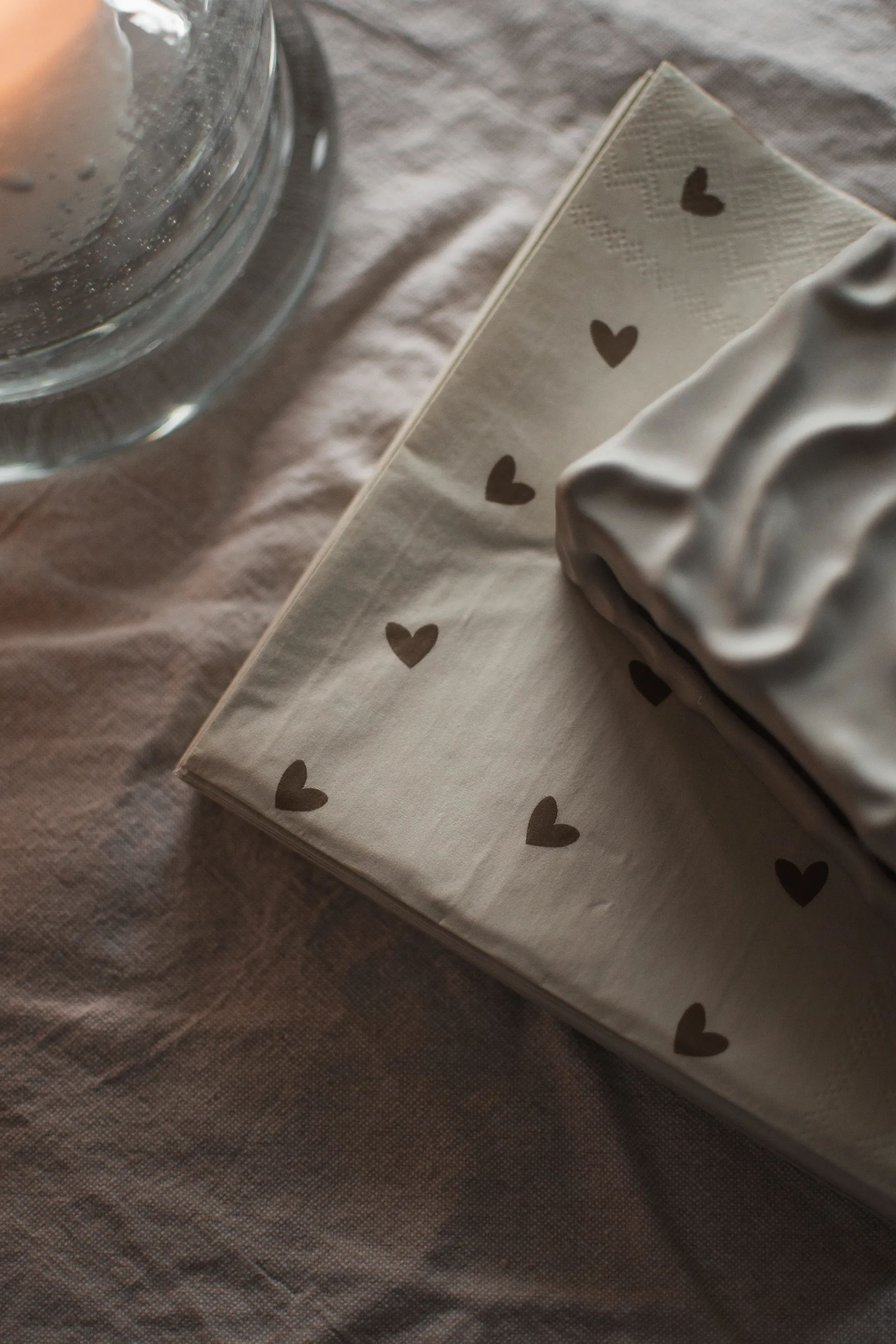 Heart paper 餐巾纸 33x33 cm 20件装, 褐色-米色 DBKD