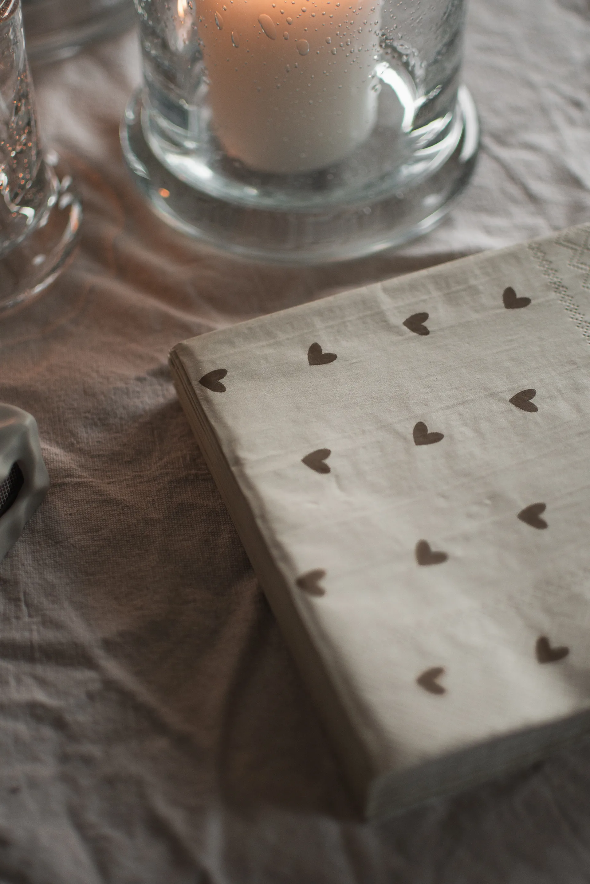 Heart paper 餐巾纸 33x33 cm 20件装, 褐色-米色 DBKD