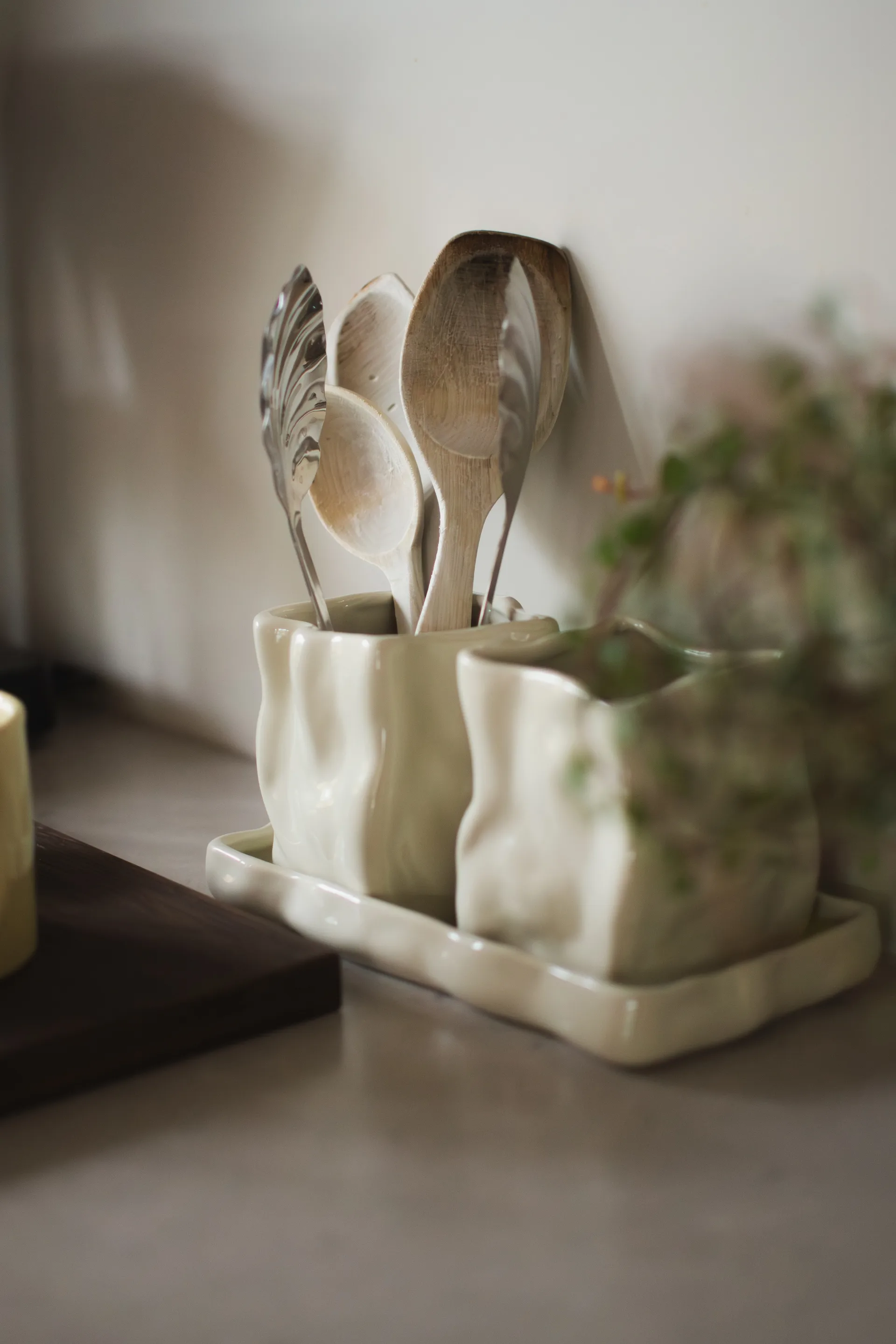 Herb pot, 套装 of 3, 奶油色 DBKD