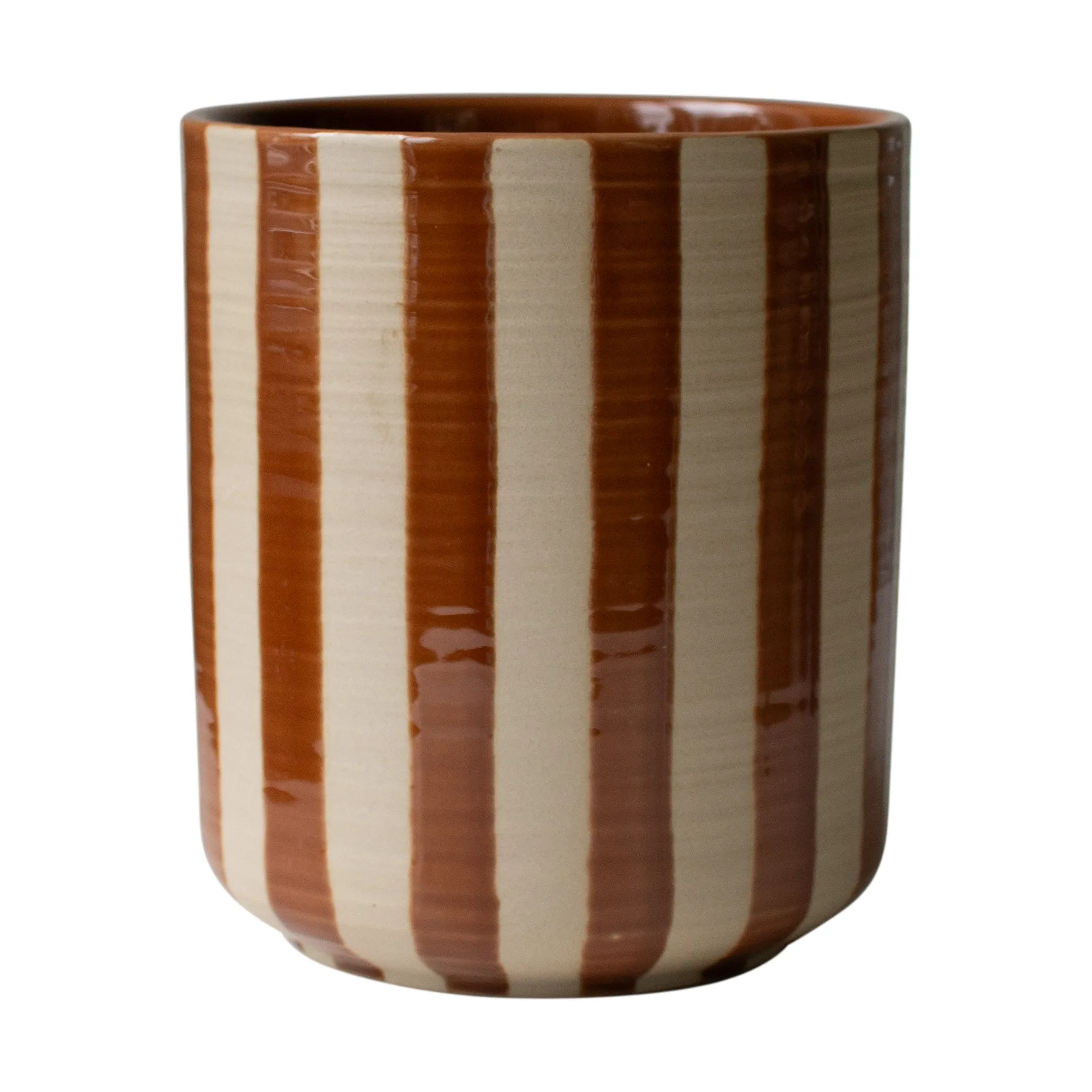 Line pot Ø14x16 cm, Stripe 牛轧糖棕色 DBKD