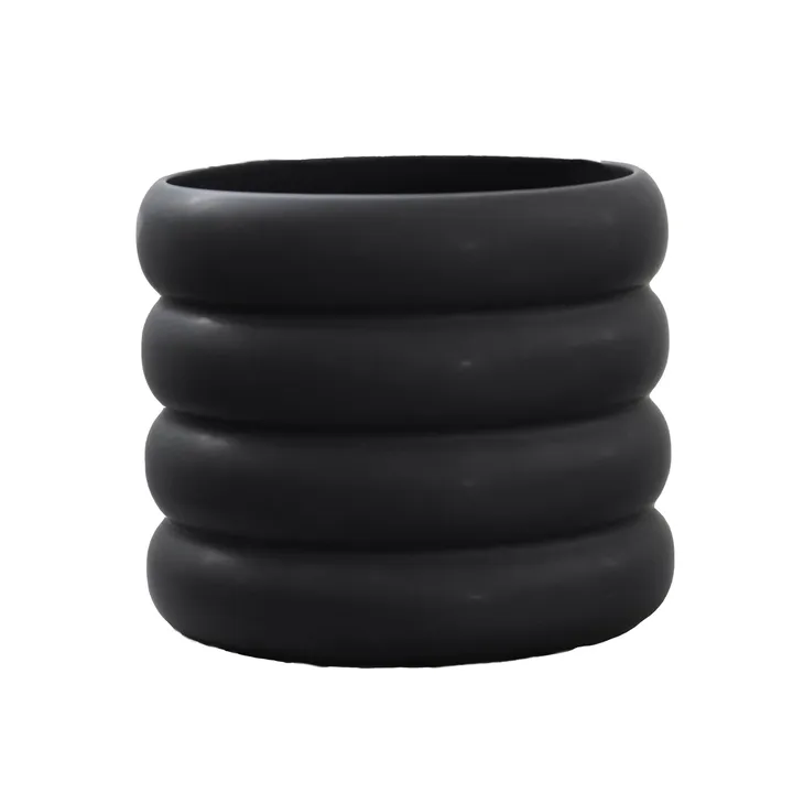 Mud 黑色花盆 - 中号_Ø 14cm - DBKD
