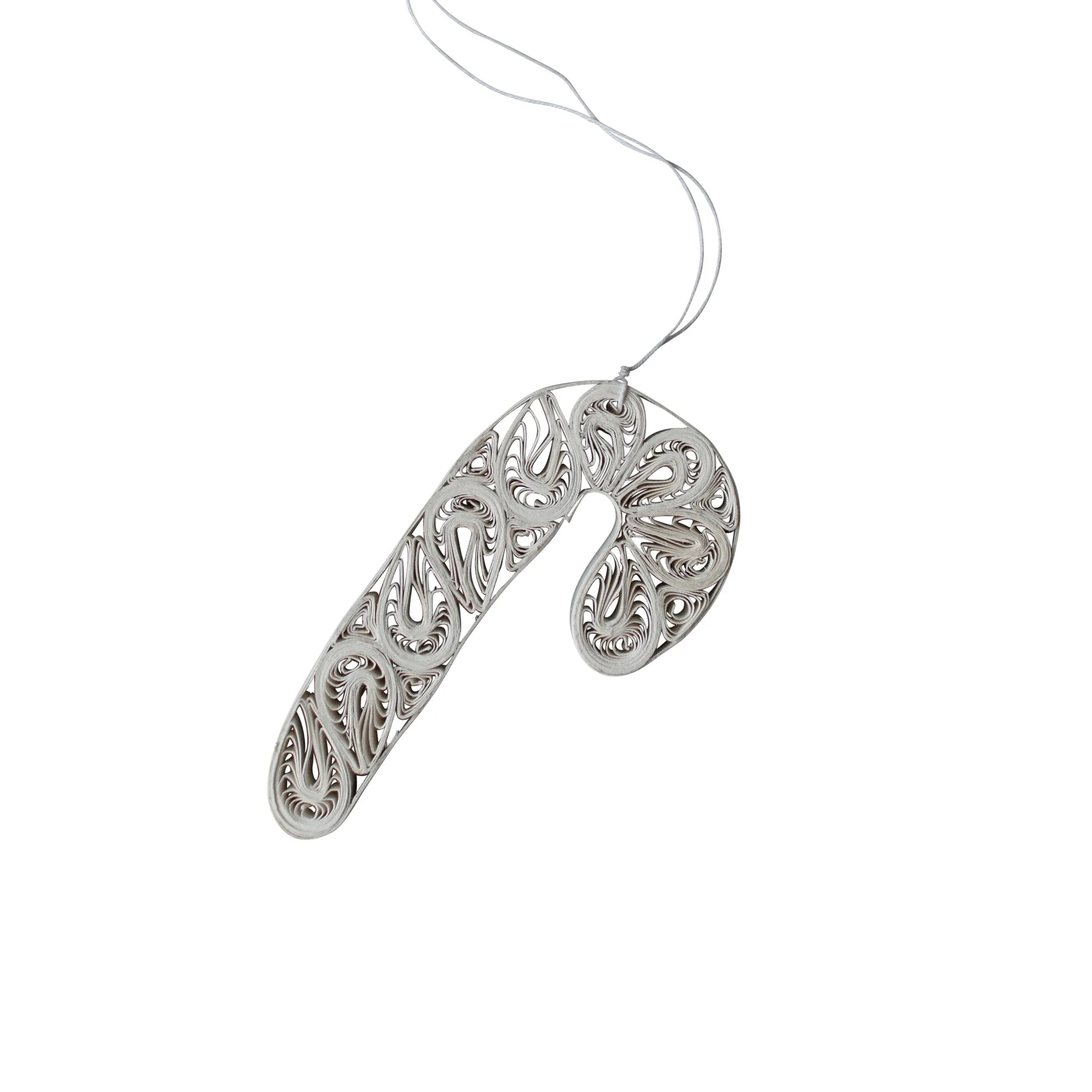 Paper candy cane hanging Christmas decorations, 白色 DBKD