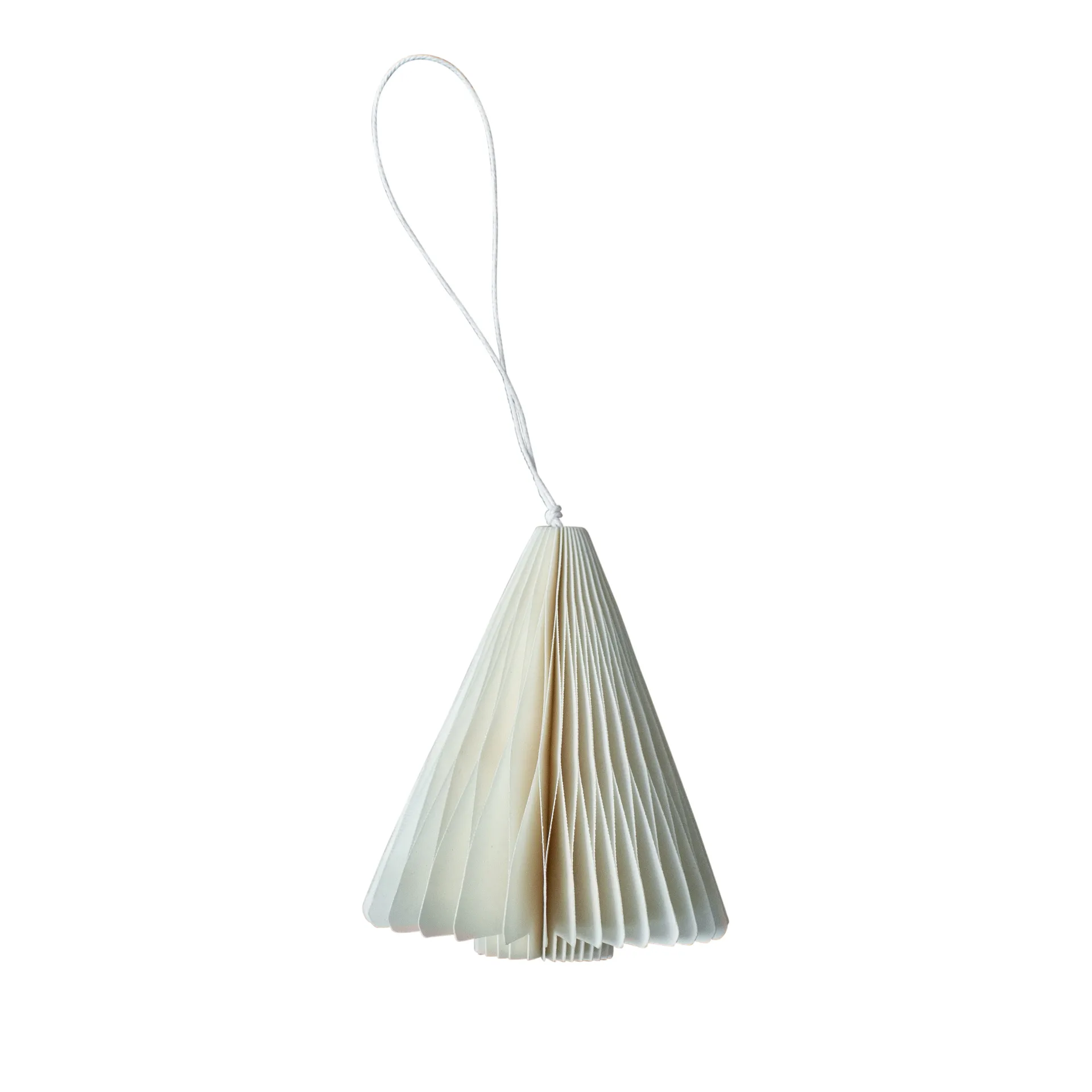 Paper tree hanging Christmas decorations 7 cm, 白色 DBKD