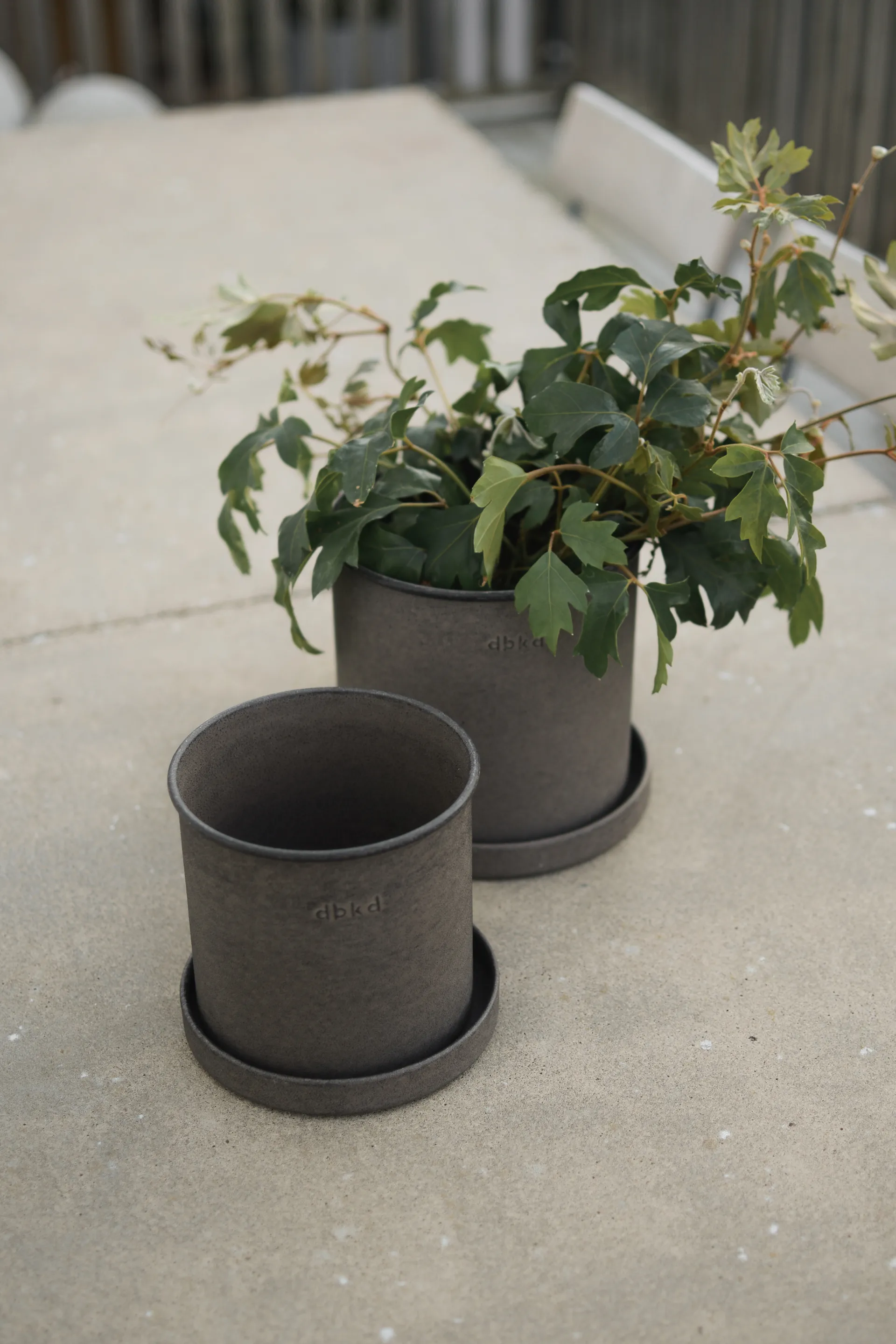 Plant pot 小 两件套装, 褐色 DBKD