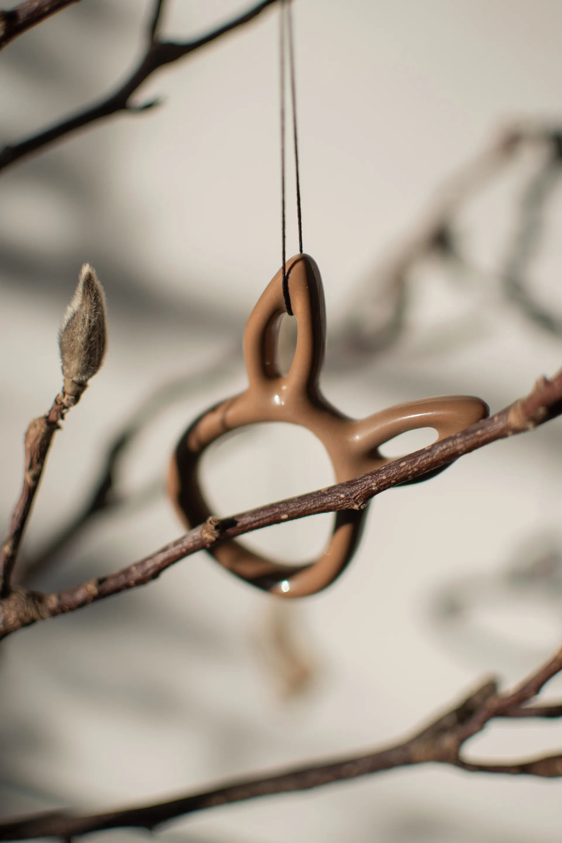 Sprinkle rabbit Easter 装饰品 8 cm, Shiny 牛轧糖棕色 DBKD