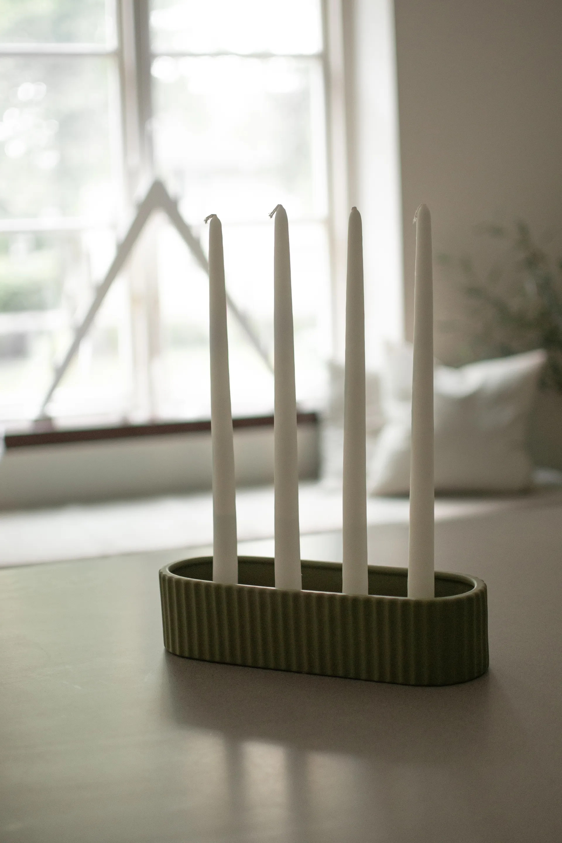 Stripe 烛台 30 cm, 绿色 DBKD