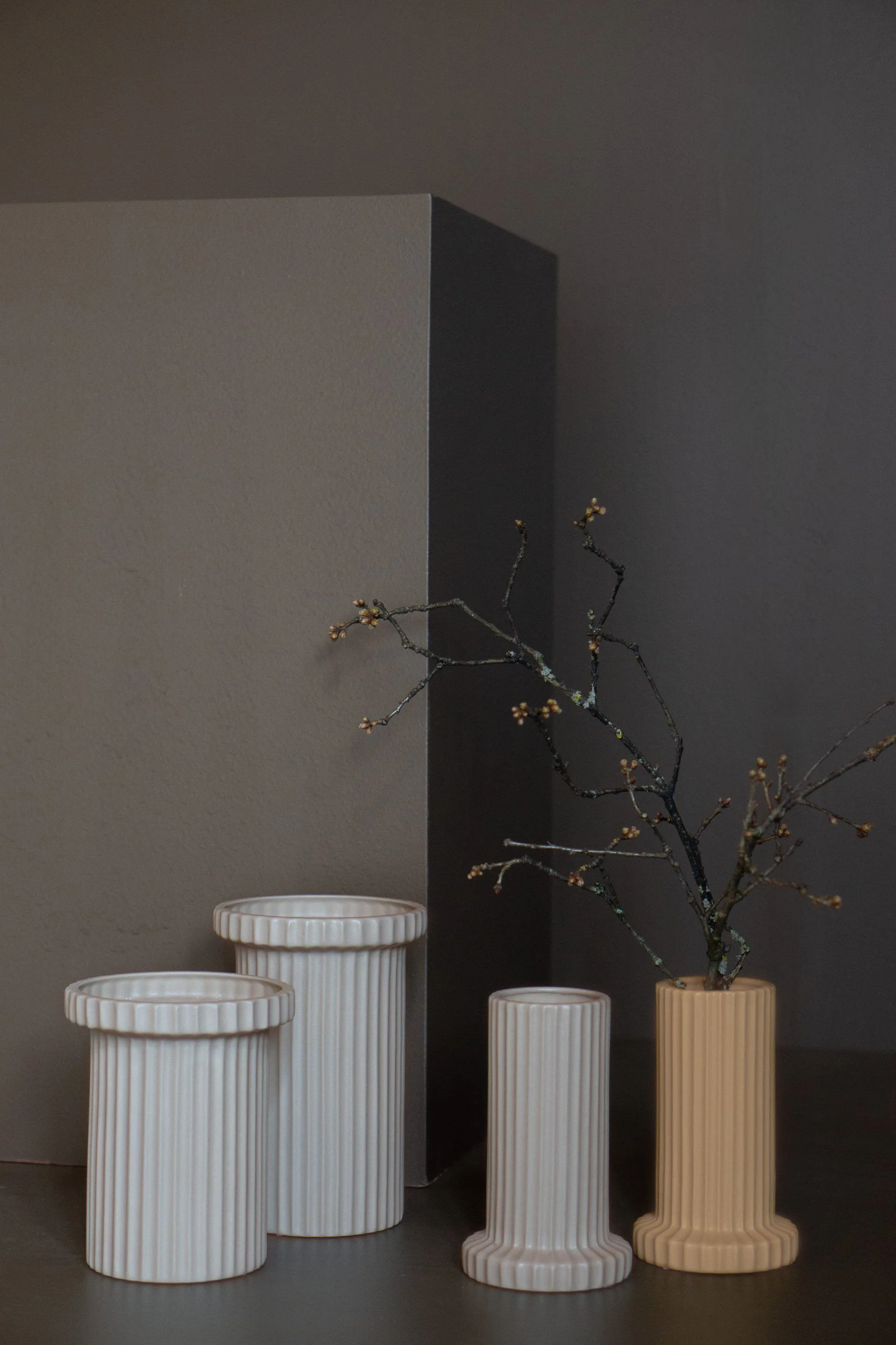 Stripe 花盆  large 22 cm, 沙色y mole DBKD