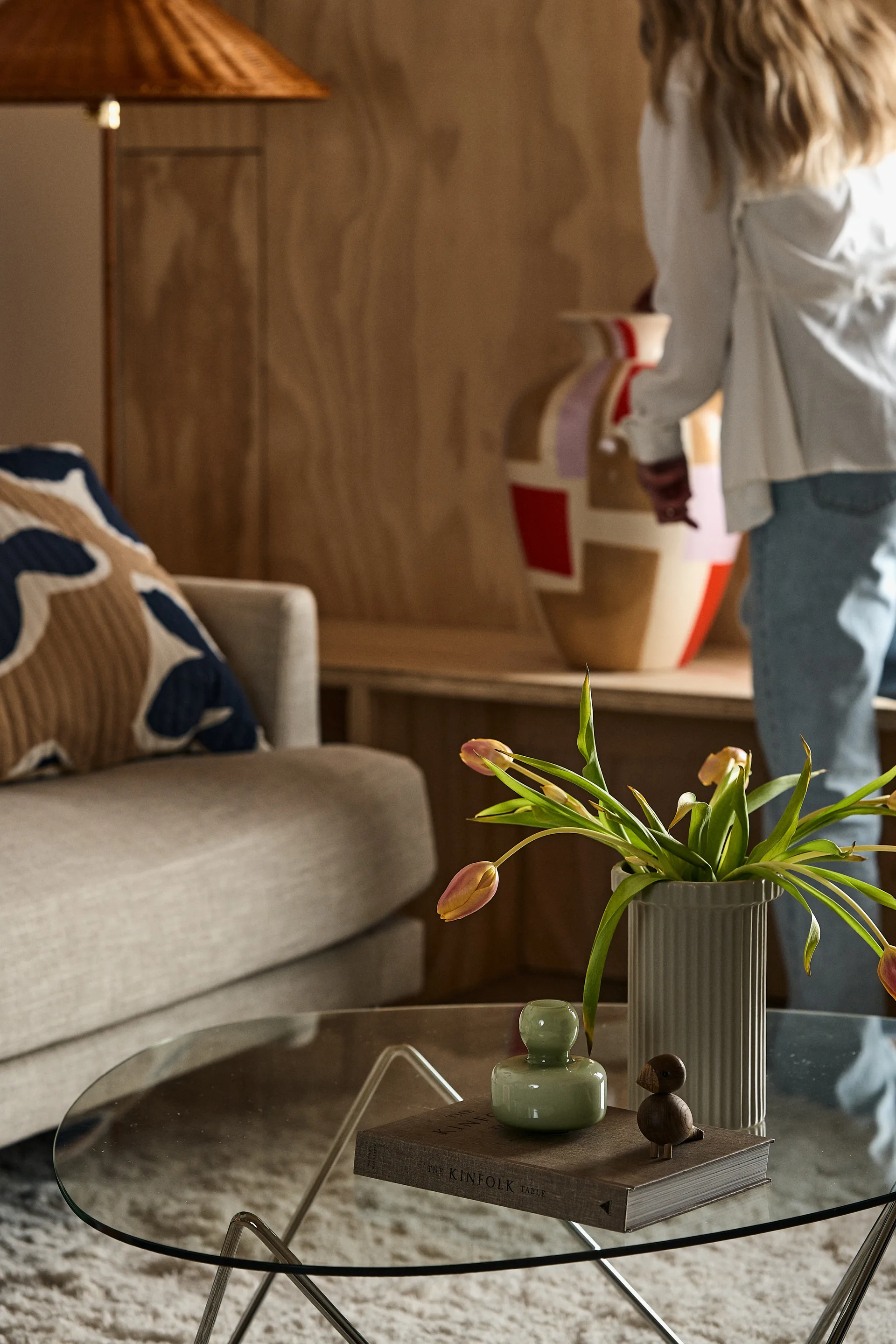 Stripe 花盆  large 22 cm, 沙色y mole DBKD