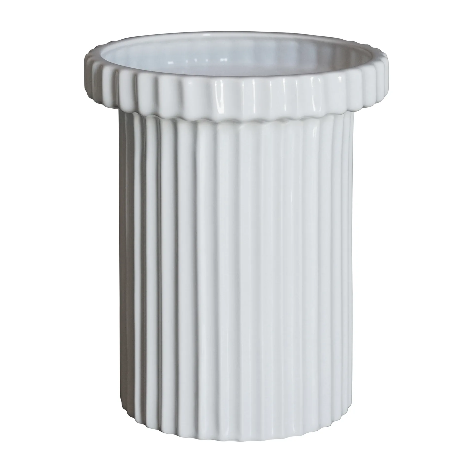 Stripe 花盆  small 18 cm, Shiny 白色 DBKD