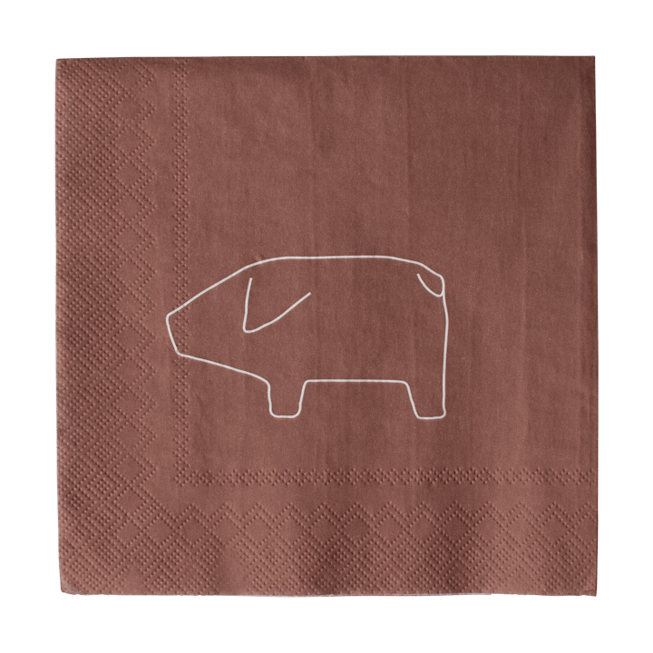 Swedish pig paper 餐巾纸 33x33 cm 20件装 - 红色 - DBKD