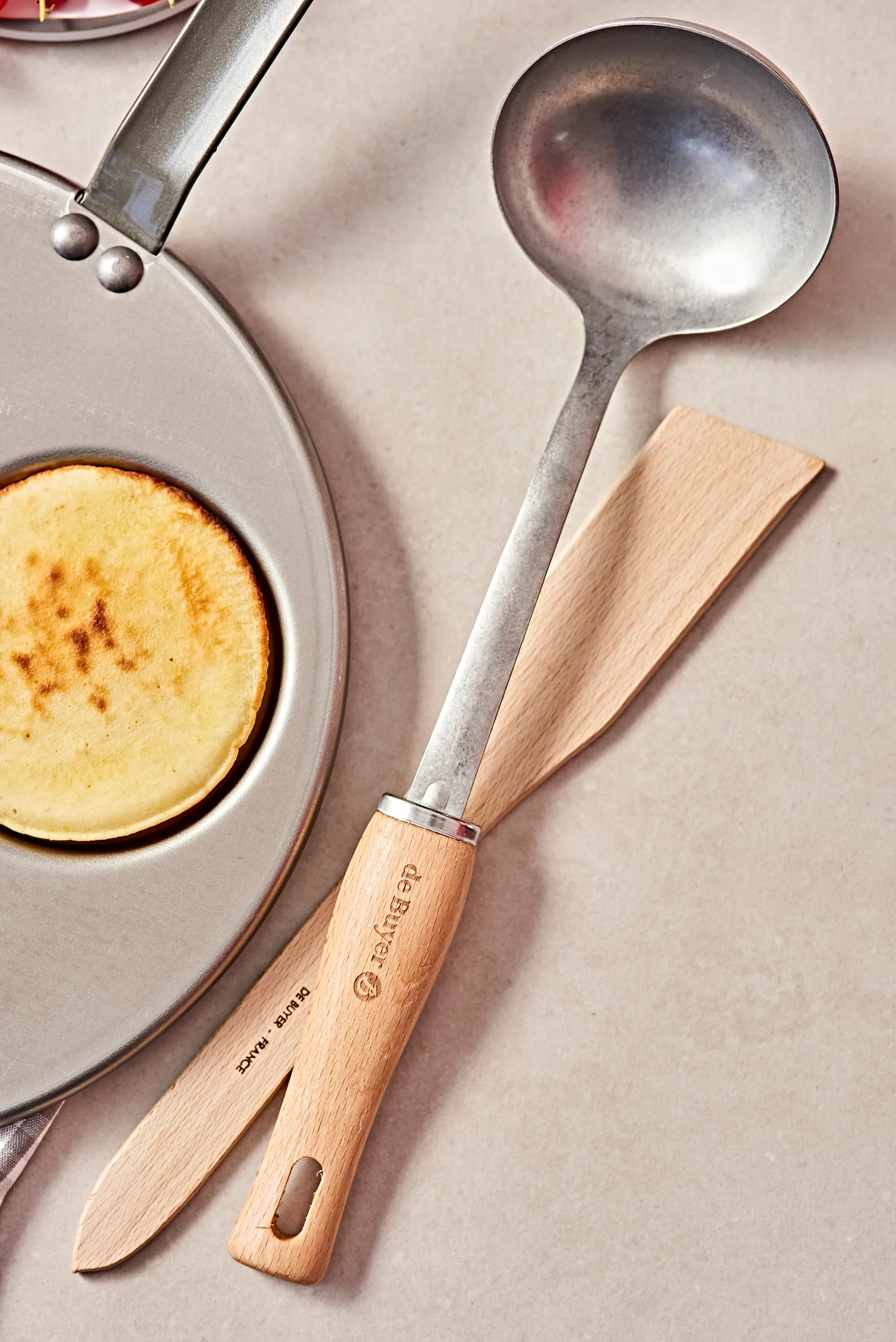 De Buyer B Bois soup ladle with wooden handle, 不锈钢 De Buyer