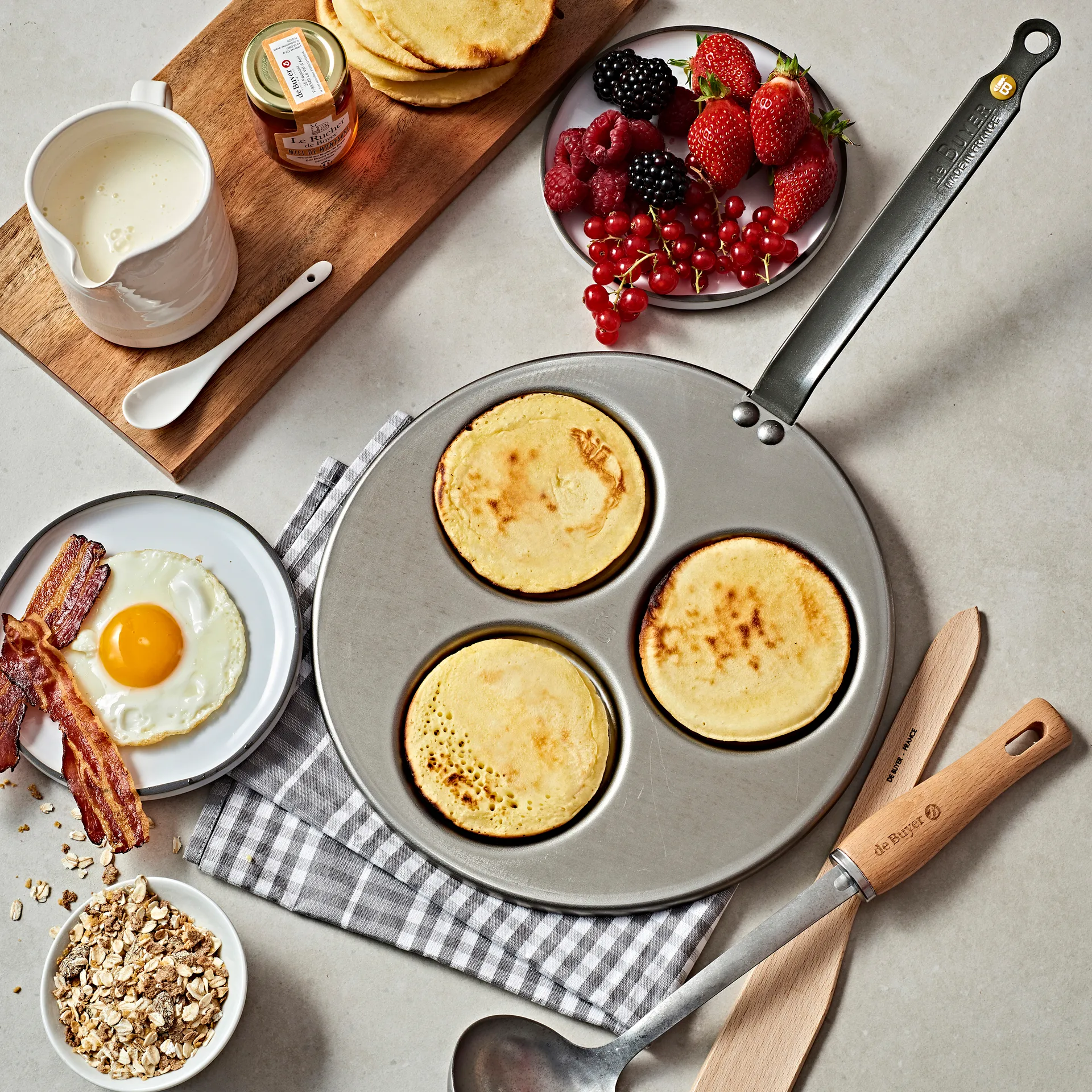 Mineral B american pancake 煎锅/炒锅, 27 cm De Buyer