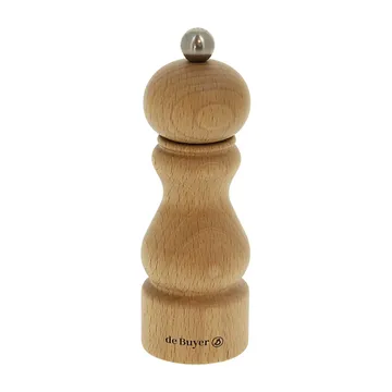 Rumba 陶瓷盐胡椒研磨器14cm - 浅色榉木 - De Buyer
