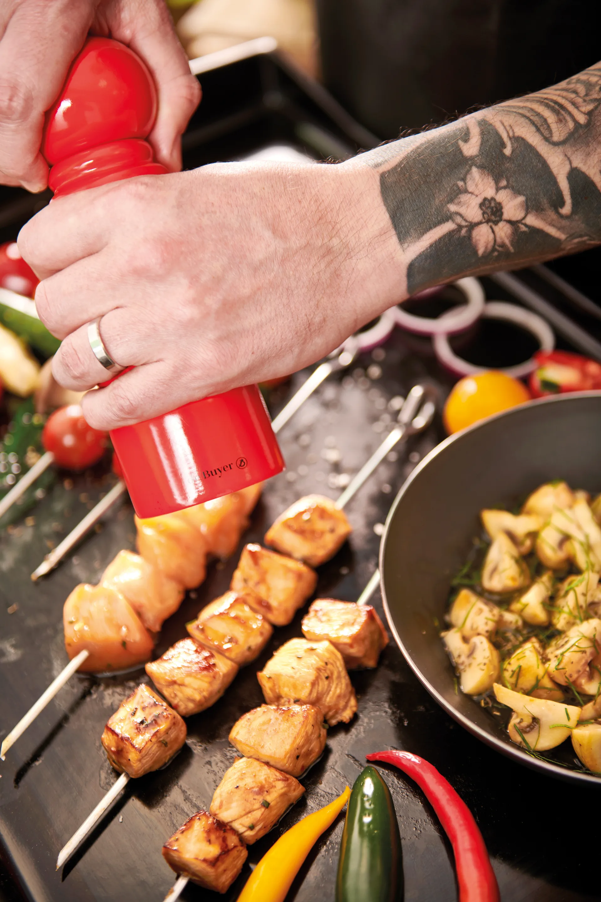 Rumba salt and pepper mill ceramic 20 cm, 白色-glossy De Buyer