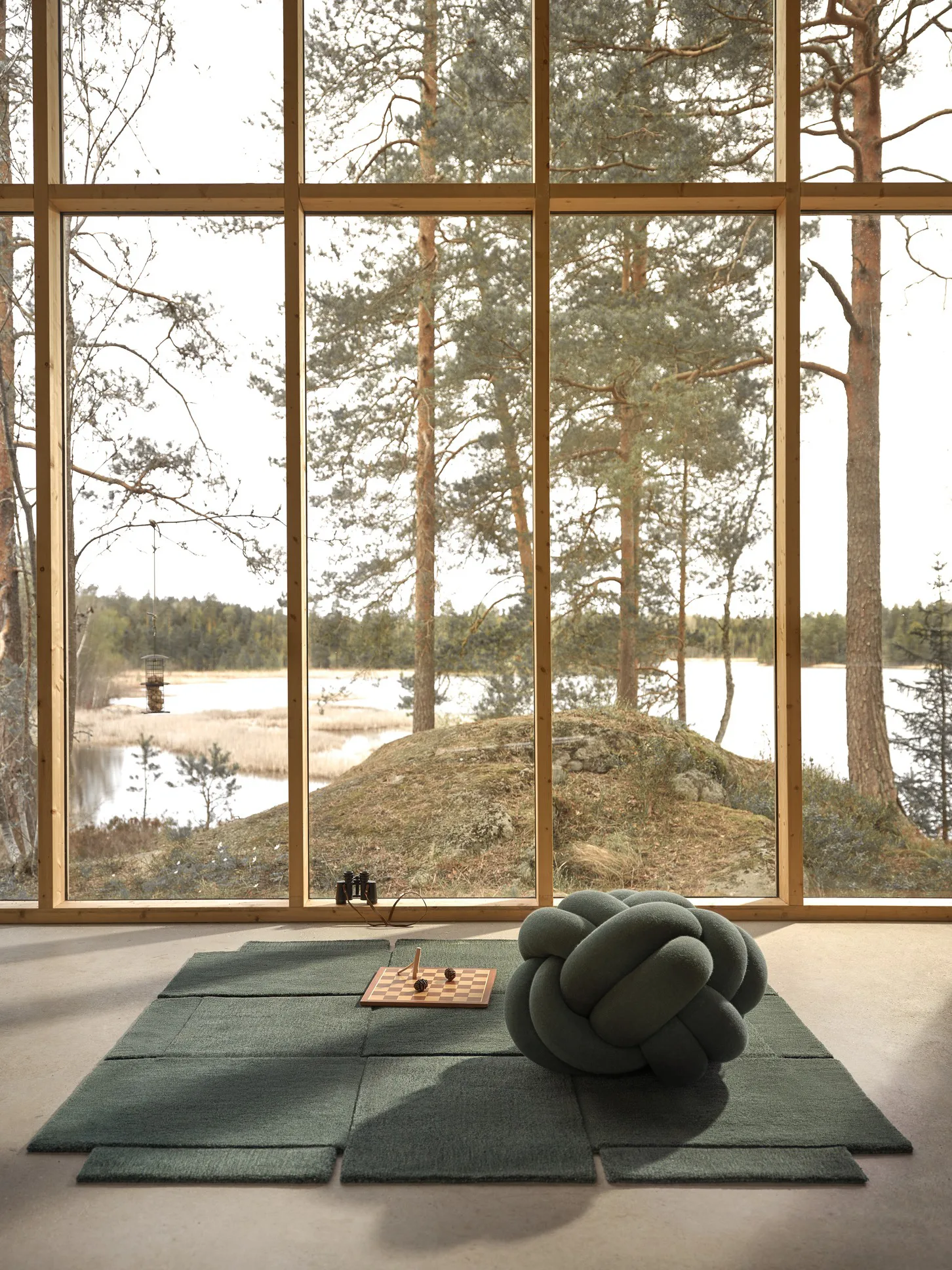 篮纹绿色地毯, 180x180 cm Design House Stockholm