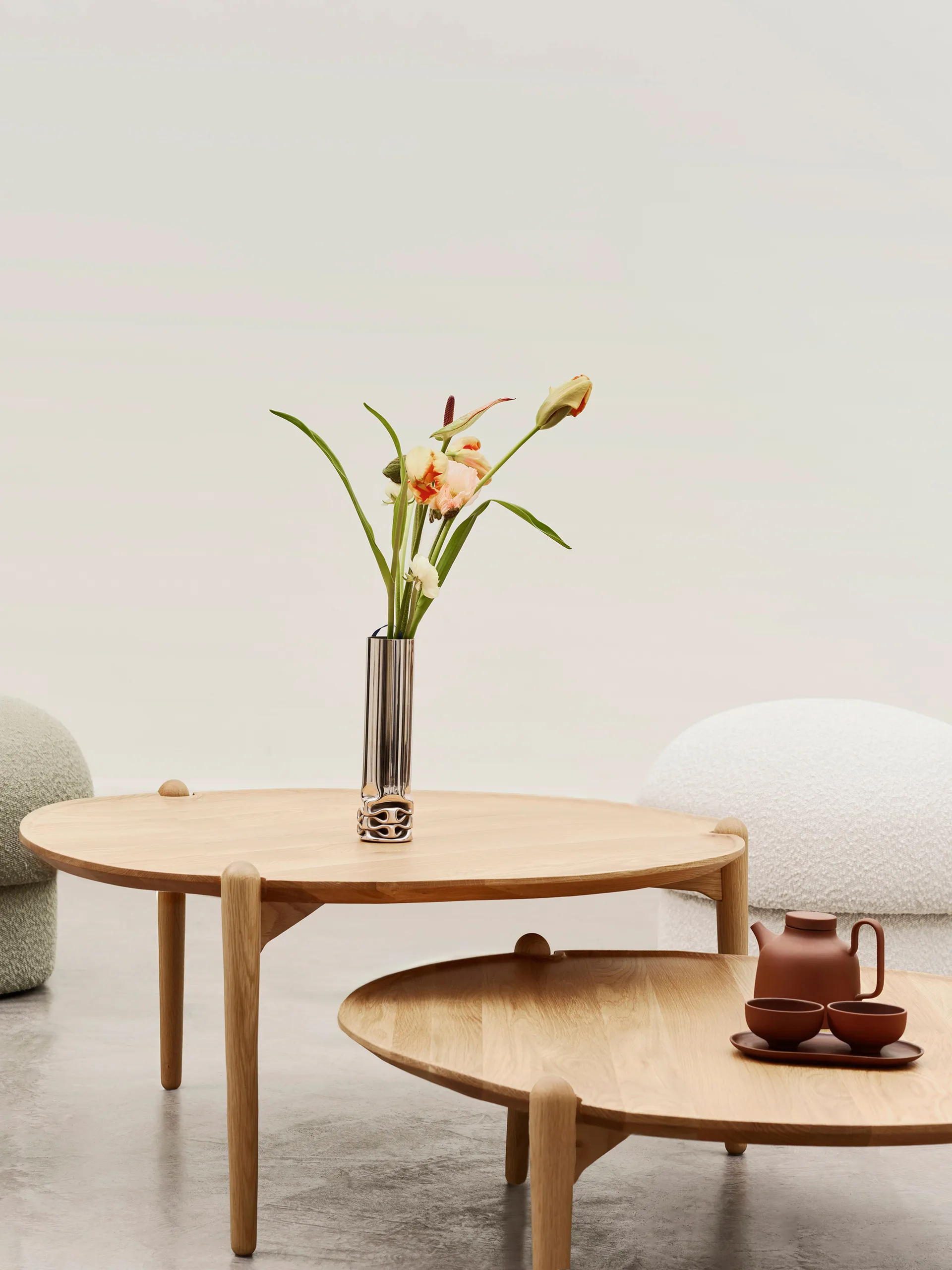 Aria 咖啡桌, Dark 自然木色, Ø50x37 cm Design House Stockholm