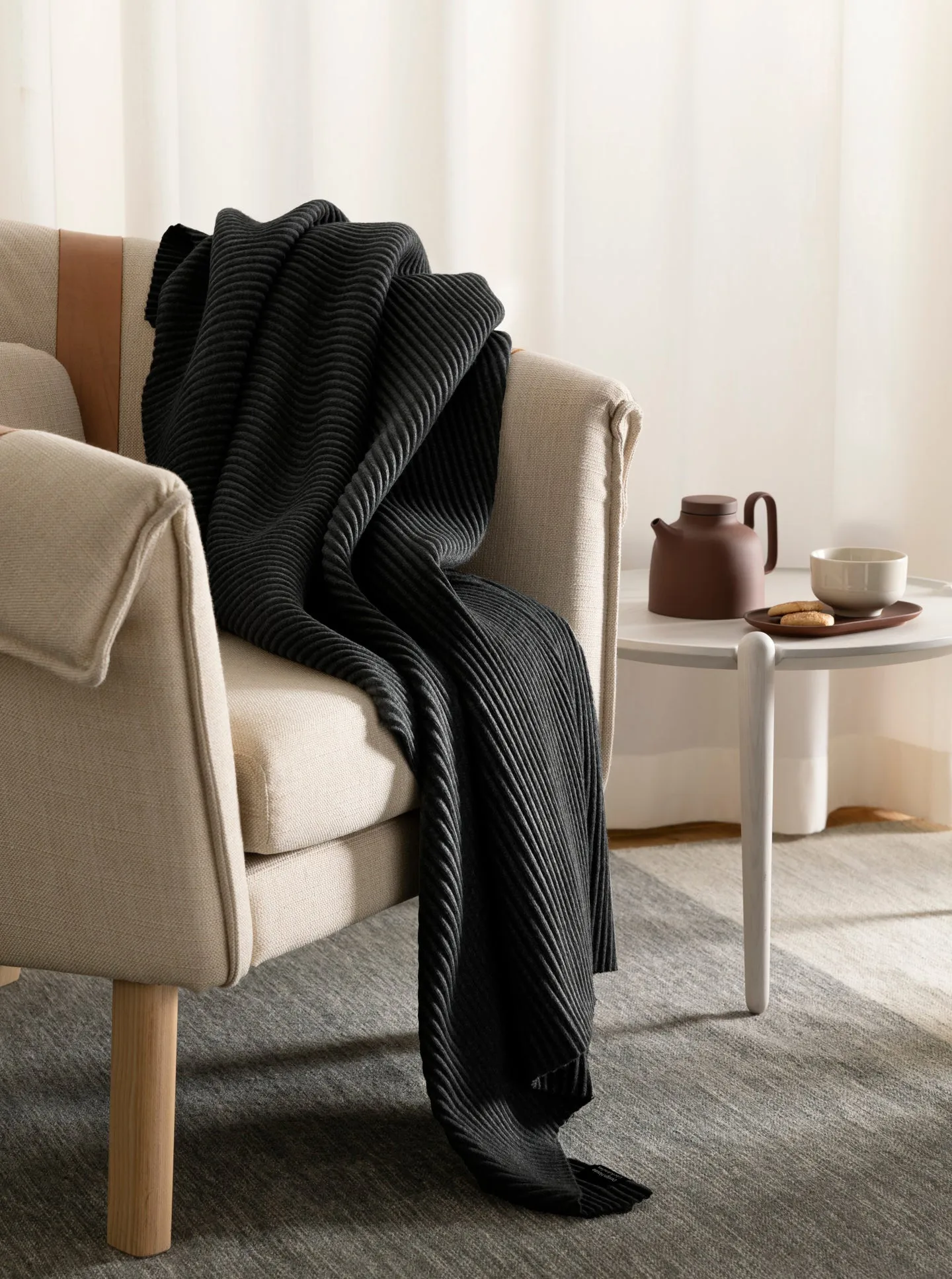 Pleece 盖毯140x160cm, 黑色 Design House Stockholm