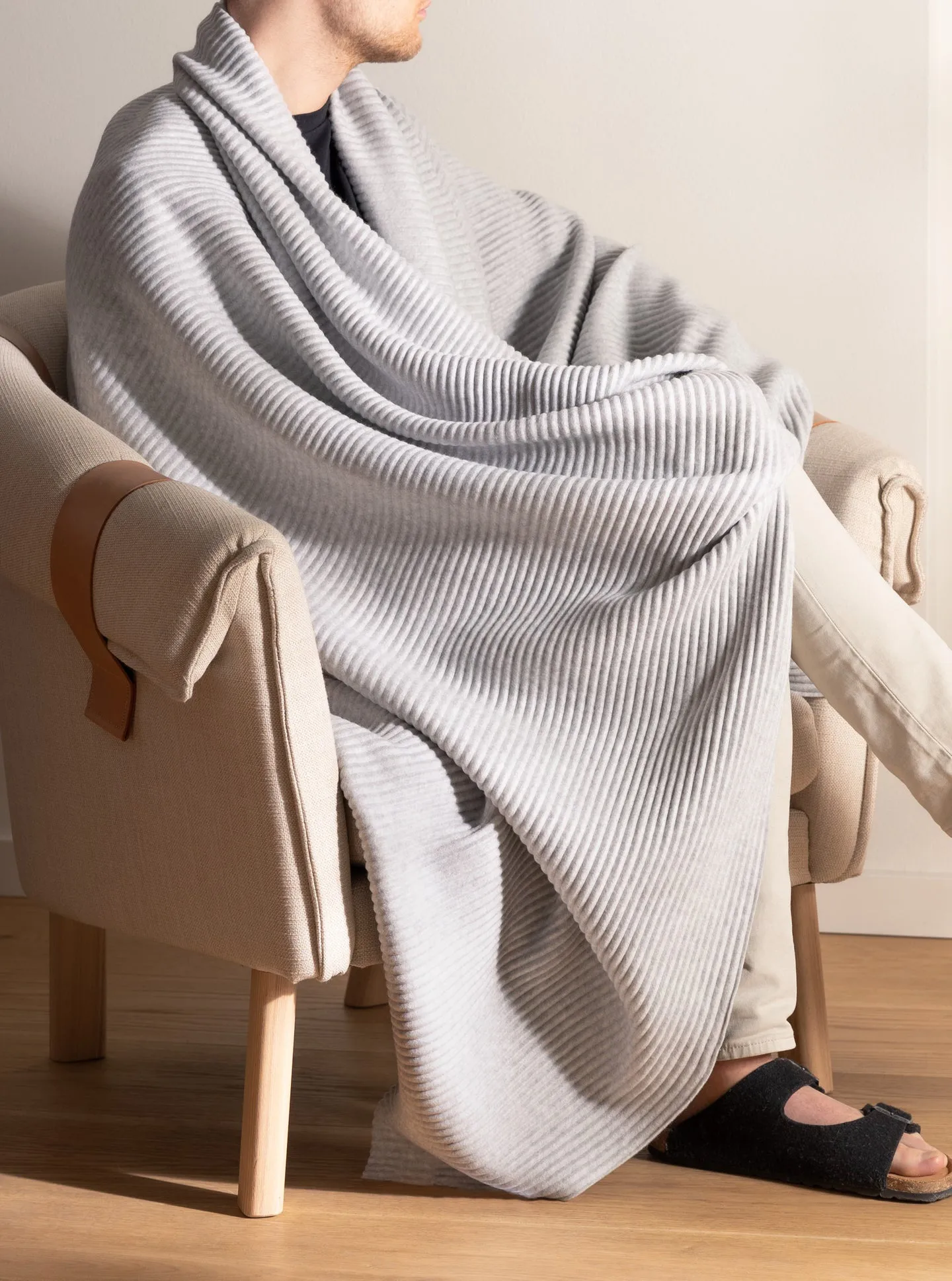 Pleece 盖毯140x160cm, 浅灰色 Design House Stockholm