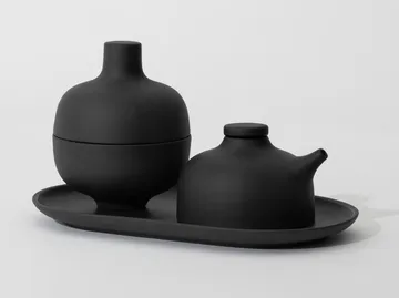 Sand 带盖碗 小号 Ø8.2cm - 黑色陶土 - Design House Stockholm