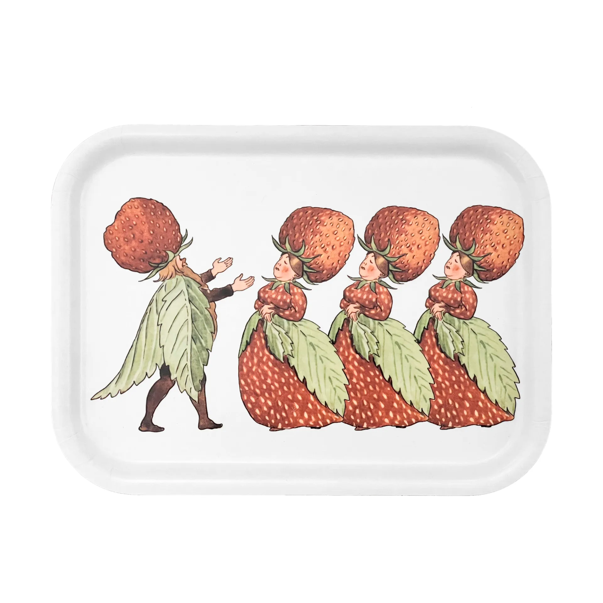 The Strawberry Family 托盘 20x27 cm, White Design House Stockholm