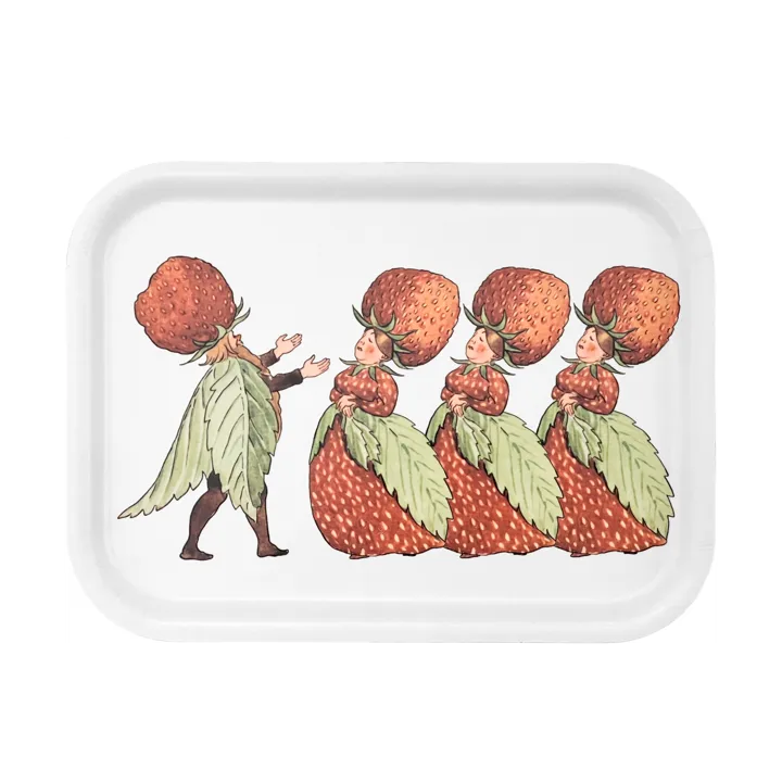 The Strawberry Family 托盘 20x27cm - 白色 - Design House Stockholm