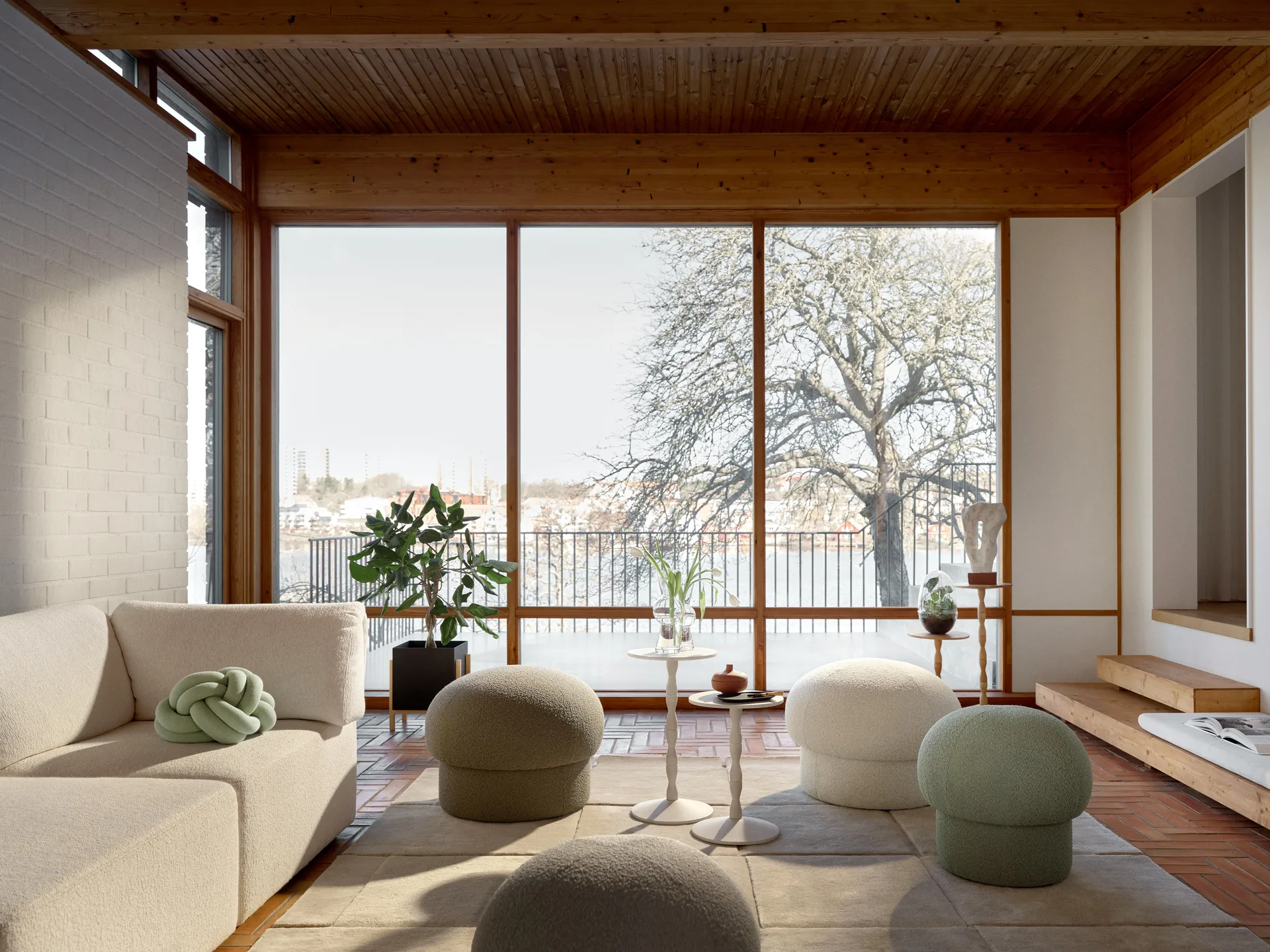 Uno 蒲团Ø50cm, 绿色 Design House Stockholm