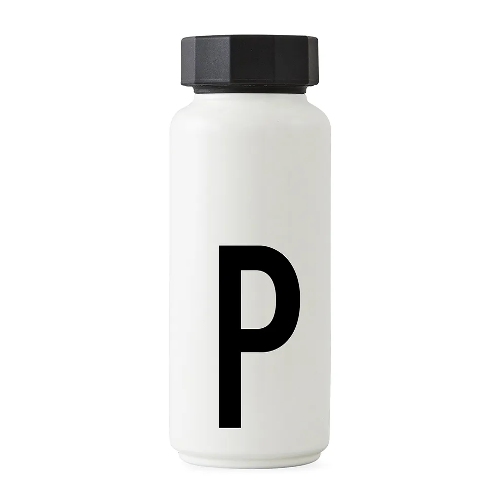AJ Vintage thermos, P Design Letters