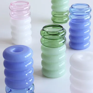 Bubble 二合一花瓶烛台13.5cm - 蓝色 - Design Letters