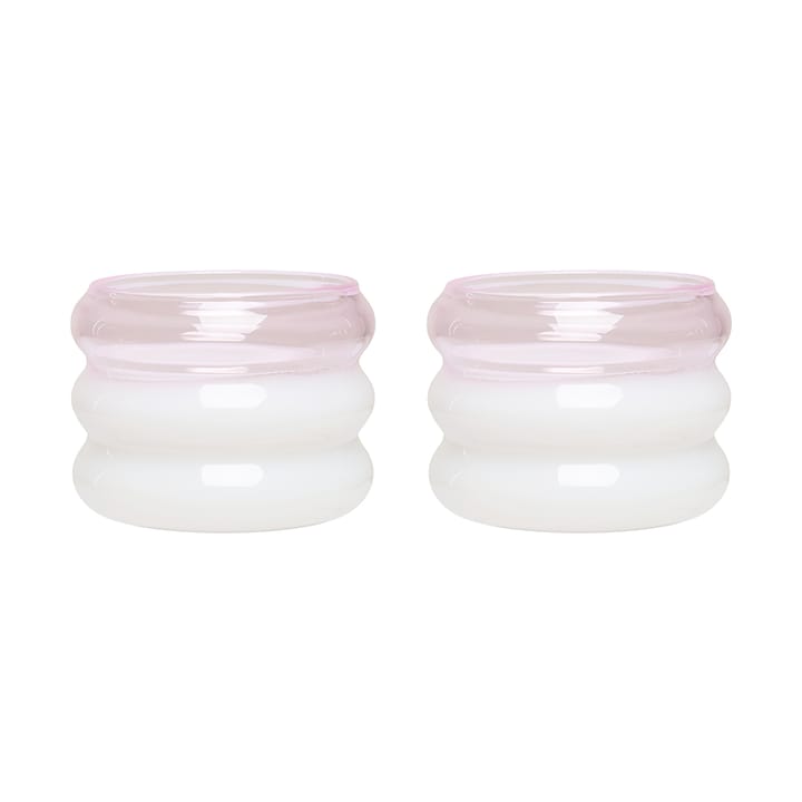 Bubble 烛台 Ø5,6 cm 2 pack - Milky 白色-粉色 - Design Letters