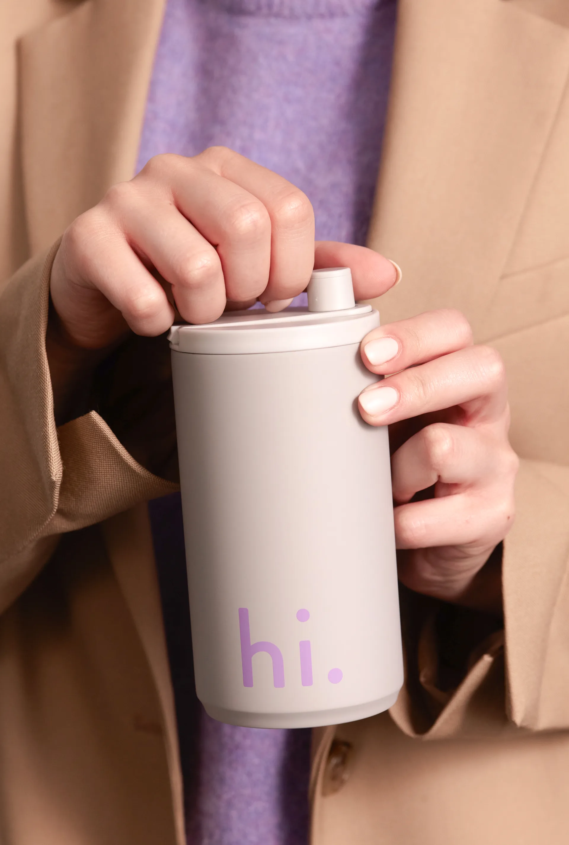 Design Letters旅行马克杯 350ml, Hi-cool 灰色 Design Letters