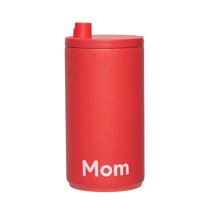 Design Letters旅行马克杯 350ml, Mom-珊瑚红 Design Letters