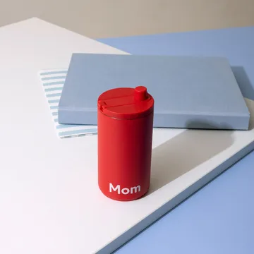 Design Letters旅行马克杯 350ml - Mom-珊瑚红 - Design Letters