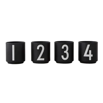 Design Letters 浓缩咖啡杯4件装黑色 - 黑色 - Design Letters