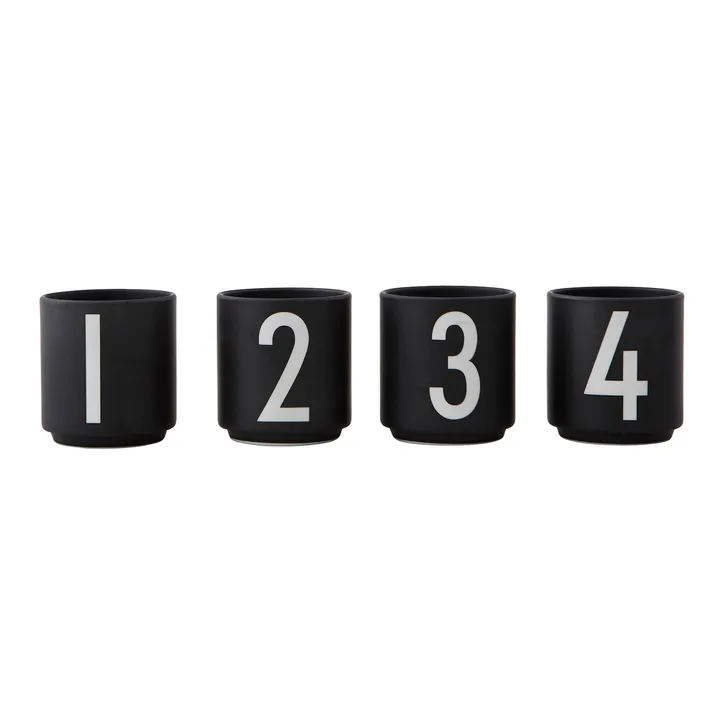 Design Letters 浓缩咖啡杯4件装黑色 - 黑色 - Design Letters