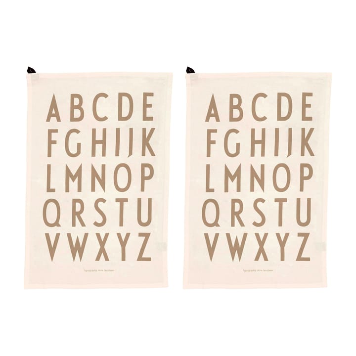 Design Letters 厨房巾  40x60 cm 两件套装 - Off 白色 - Design Letters