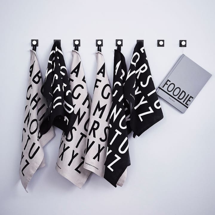 Design Letters 厨房巾  40x60 cm 两件套装, 黑色 Design Letters