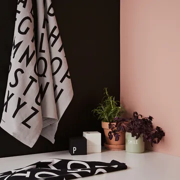 Design Letters 厨房巾 40x60cm 2个装 - 黑色 - Design Letters