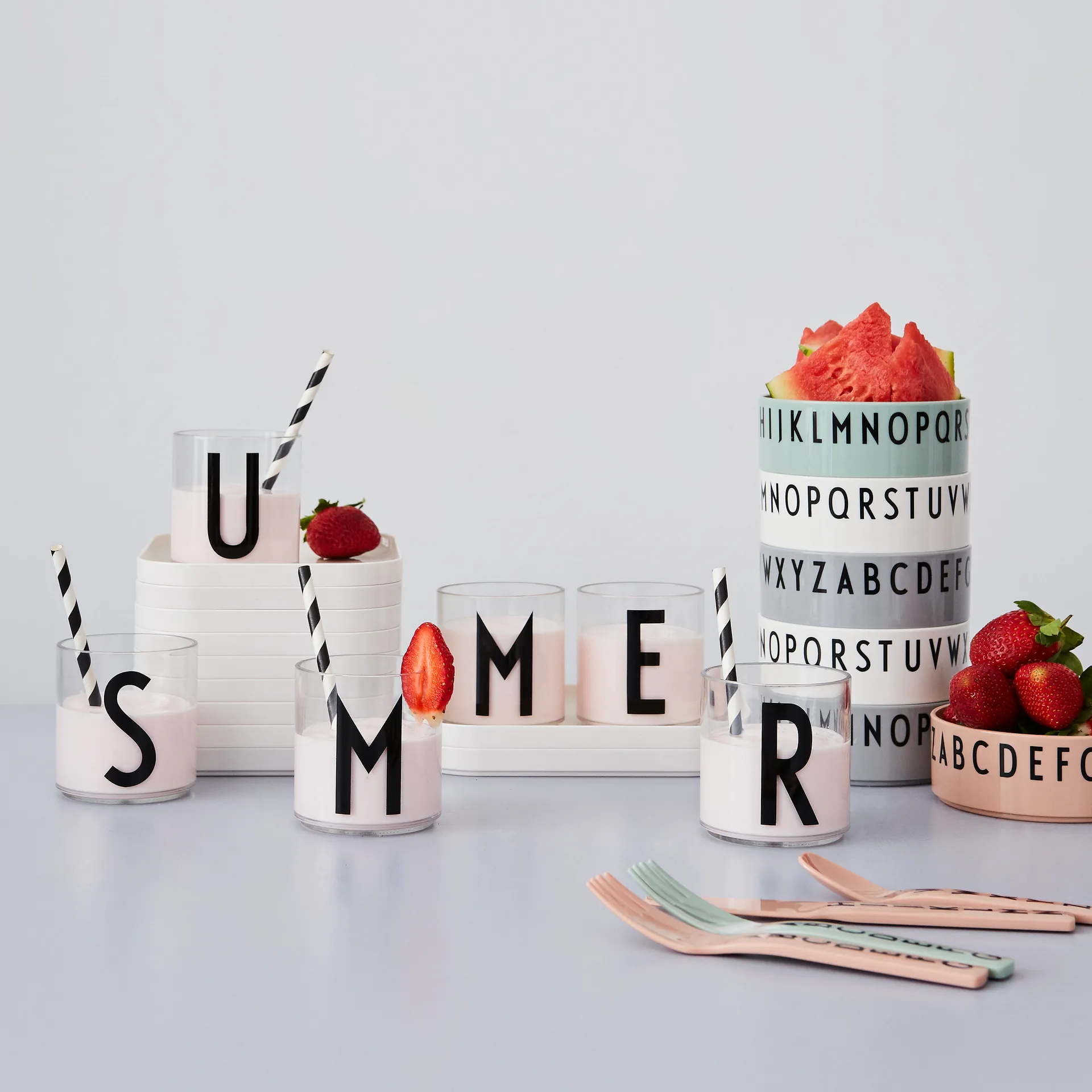 Design Letters children's 餐具 cutlery melamine, Nude Design Letters