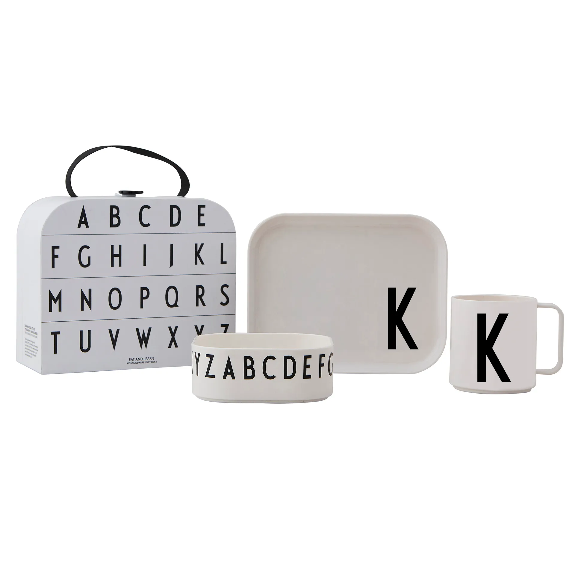 Design Letters children's dinnerware set, K Design Letters