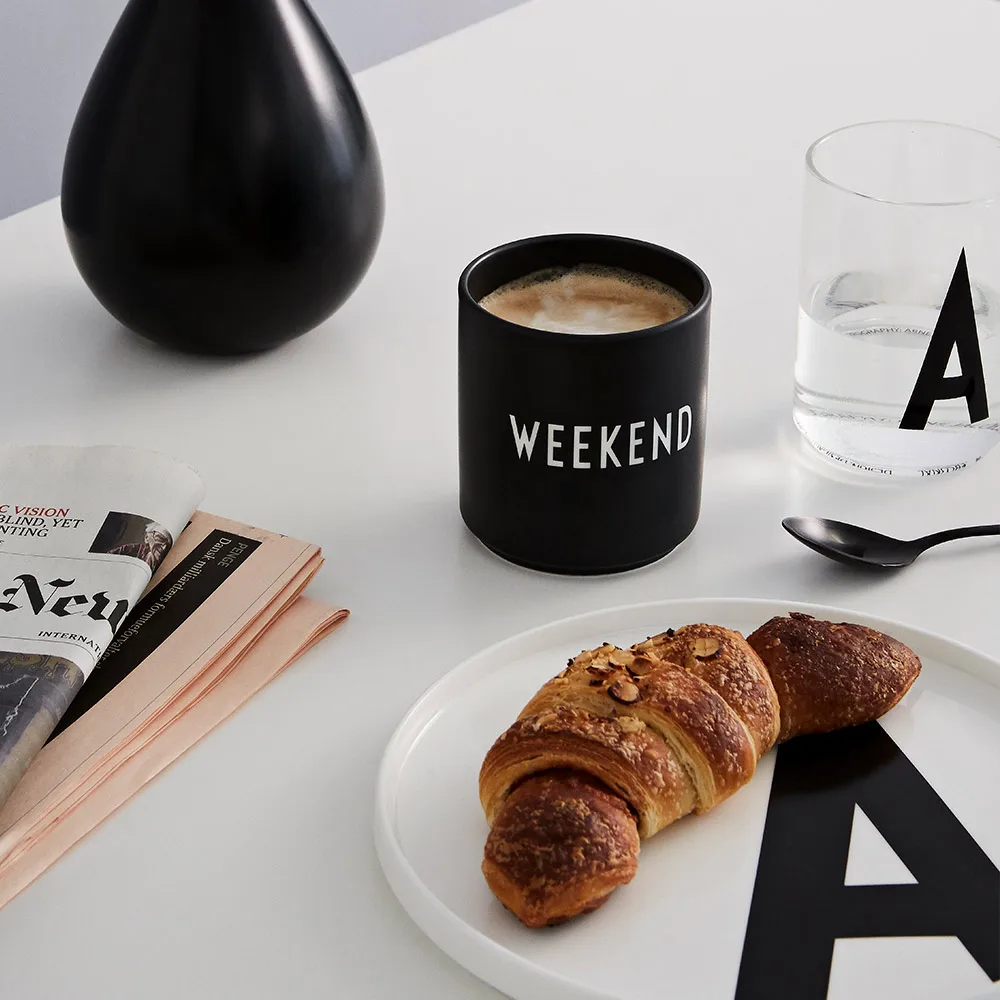 Design Letters favourite 杯250ml, 周末_黑色 Design Letters