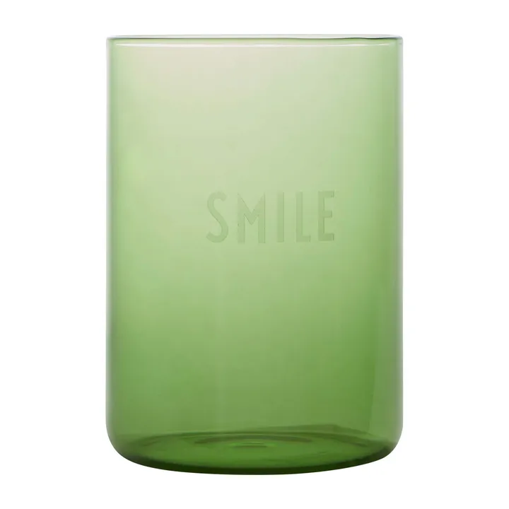 Design Letters favourite 玻璃杯 350ml - 微笑_绿色 - Design Letters