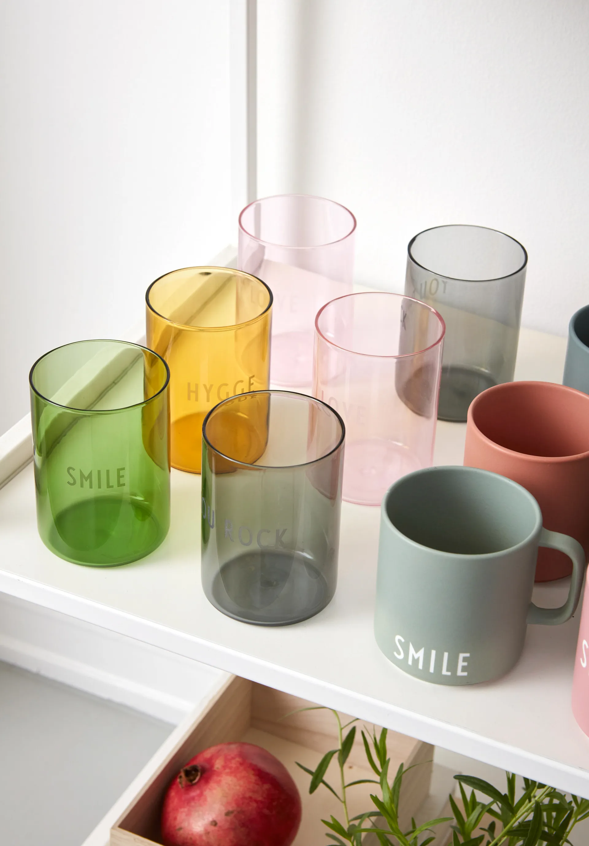 Design Letters favourite 玻璃杯 350ml, 舒适风_芥末黄色 Design Letters
