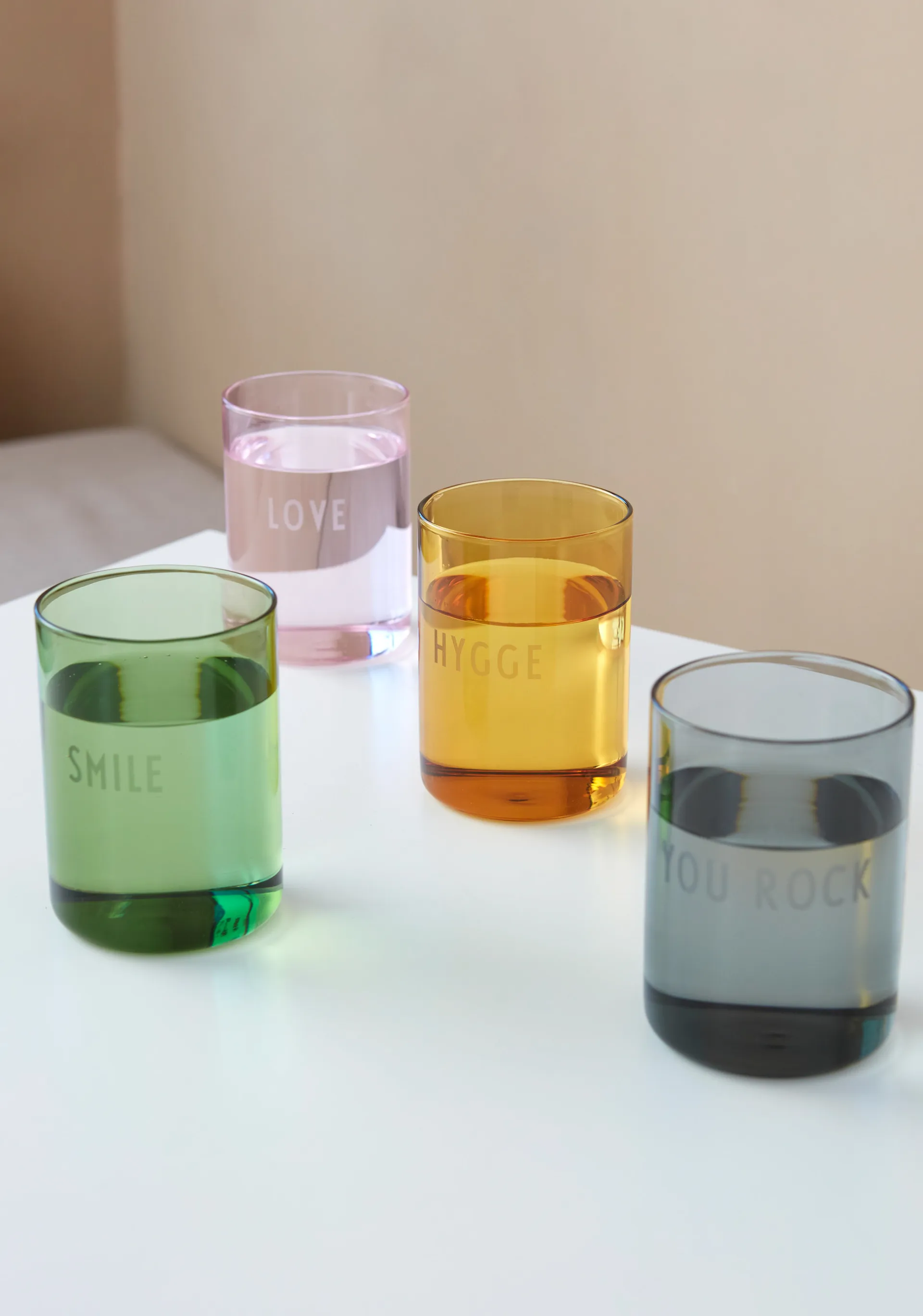 Design Letters favourite 玻璃杯 350ml, 舒适风_芥末黄色 Design Letters