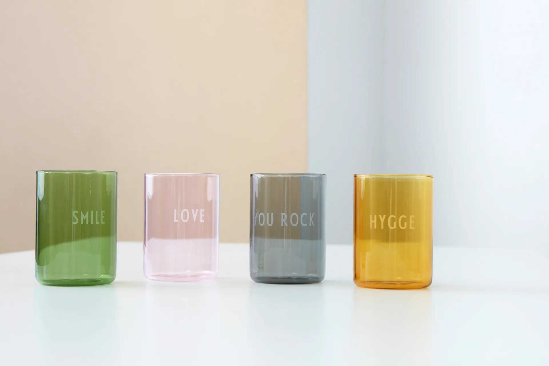 Design Letters favourite 玻璃杯 350ml, 舒适风_芥末黄色 Design Letters