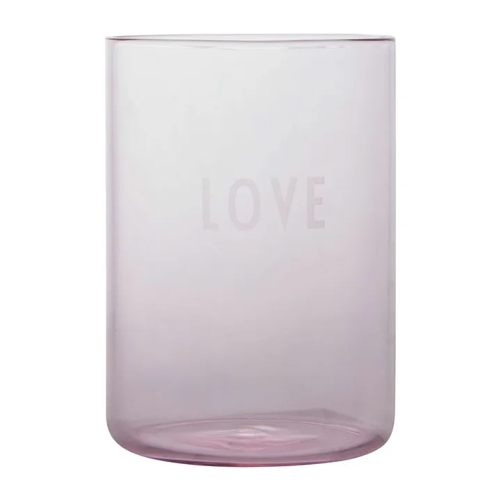 Design Letters favourite 玻璃杯 350ml - 爱心_玫瑰色 - Design Letters