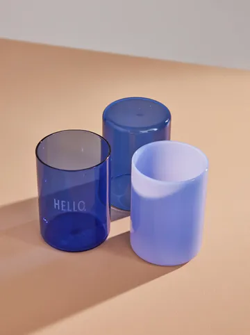 Design Letters favourite 玻璃杯 350ml - 奶蓝色 - Design Letters