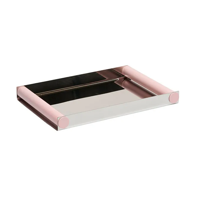 Design Letters Ray 托盘 20.5x30cm 珊瑚红-不锈钢, 粉色-不锈钢 Design Letters