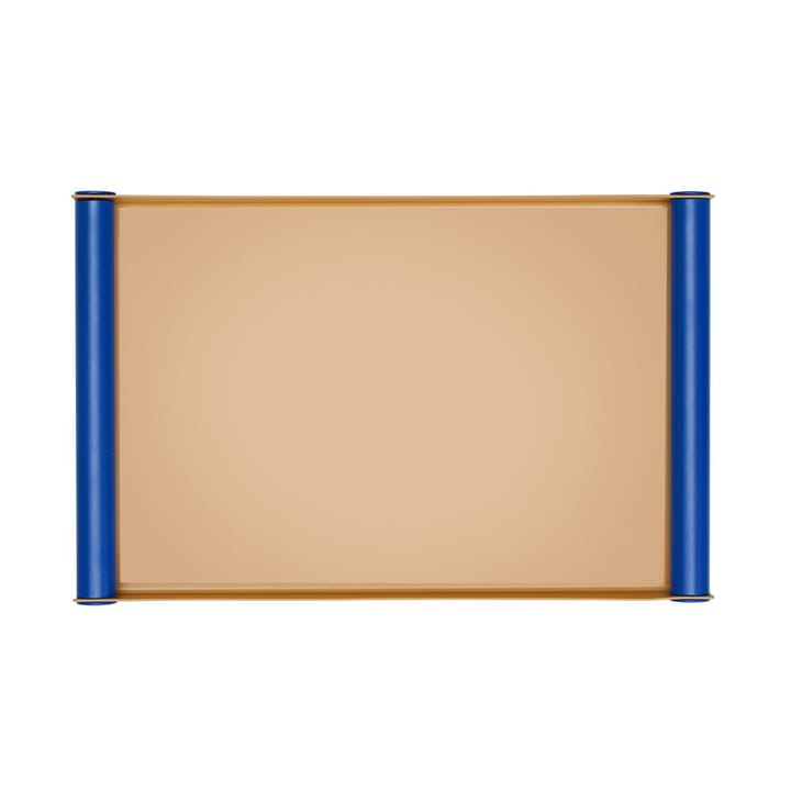 Design Letters Serving 金属托盘 40x25.5x3.2cm_大  - 米色-蓝色 - Design Letters