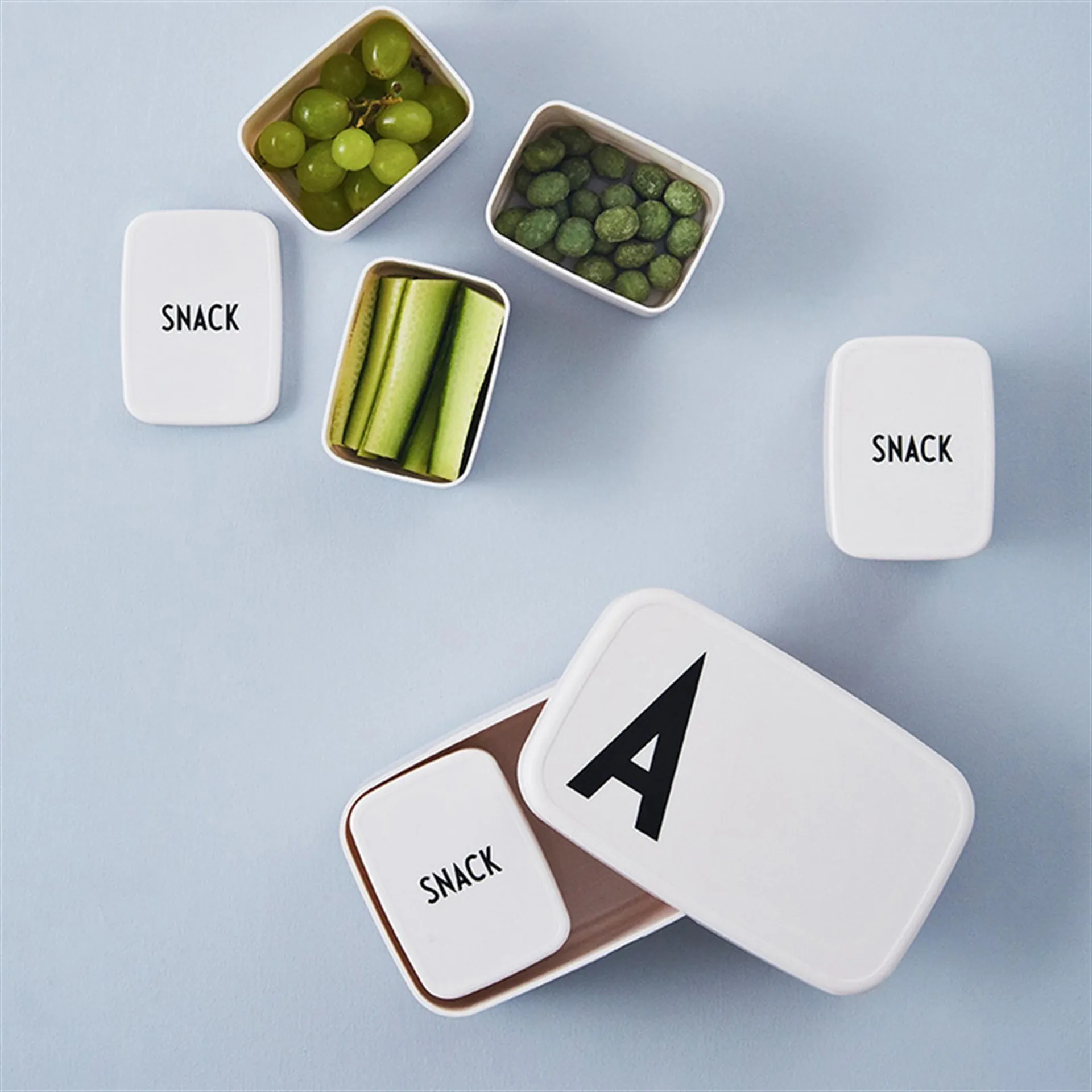 Design Letters snack box for lunch box, 白色 Design Letters